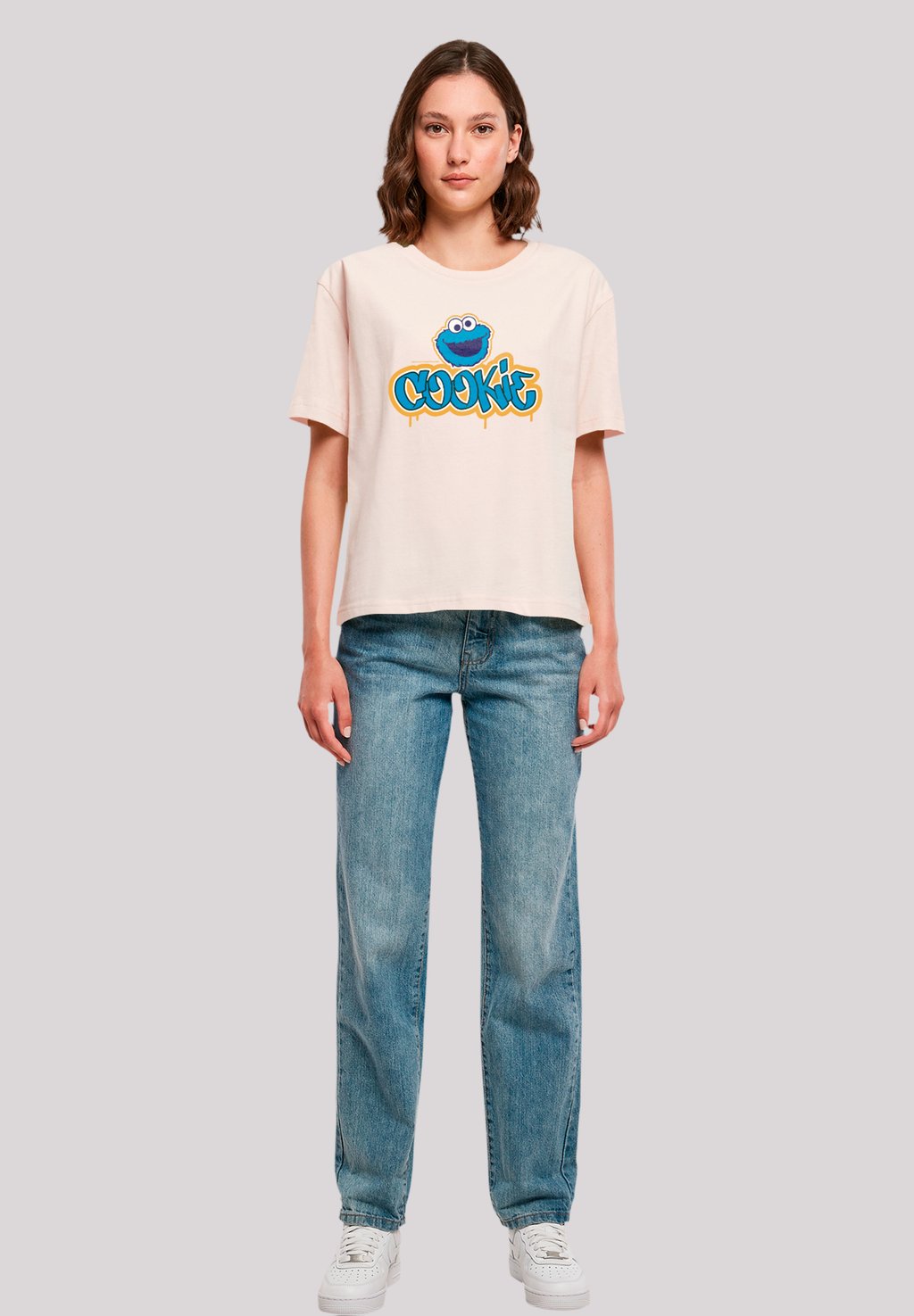 

Футболка с принтом SESAMSTRASSE COOKIE GRAFFITI LOGO F4NT4STIC, розовый