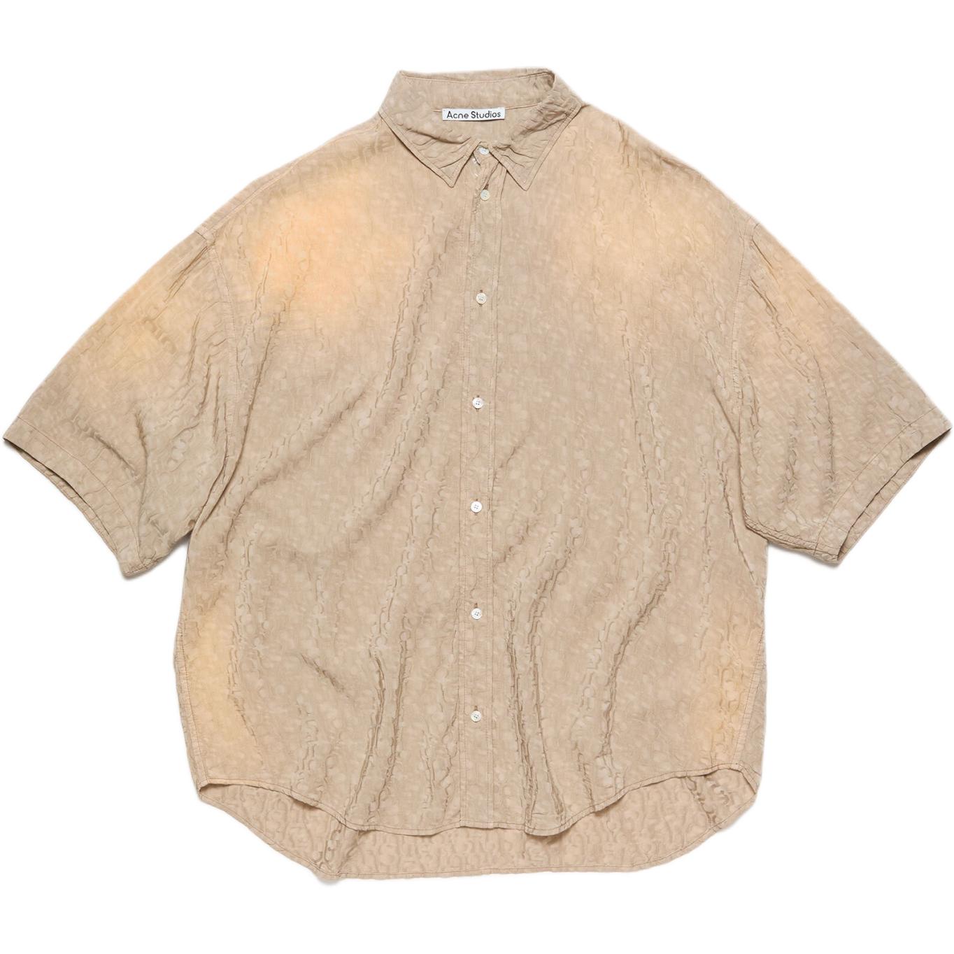 

Короткая рубашка с коротким рукавом на пуговицах Acne Studios, серый