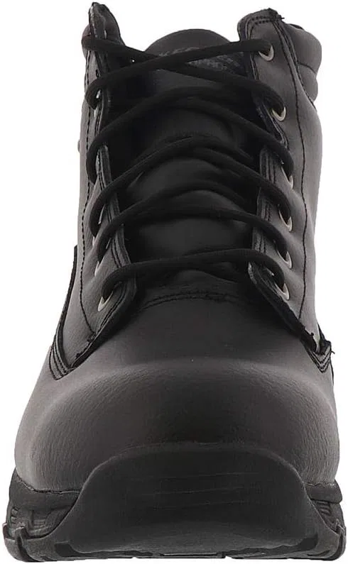Ботинки Skechers Morson Sinatro для активного отдыха, водонепроницаемые, кожаные, свободного кроя, черные — фото 4