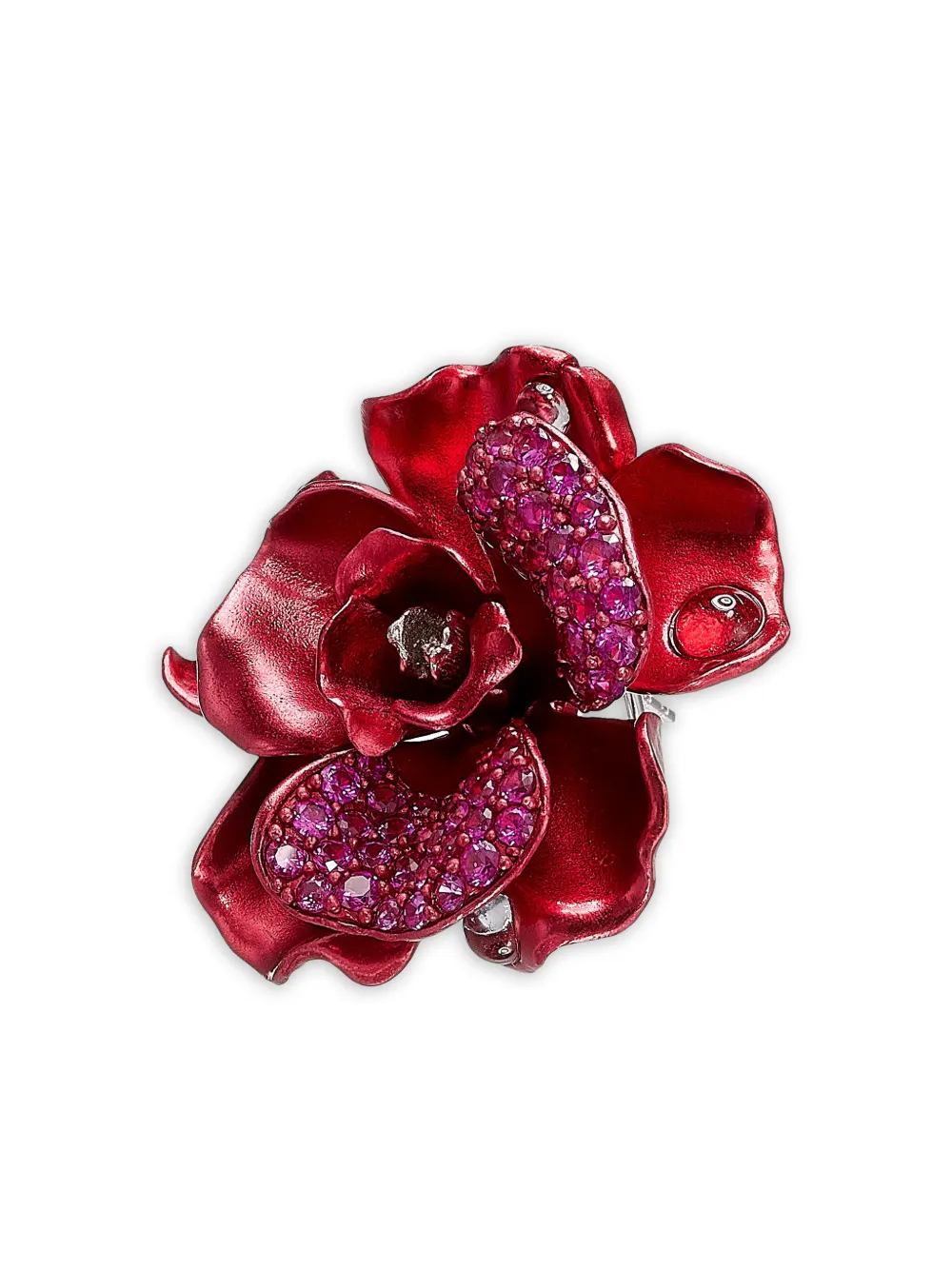 

Серьги Crimson Camelia из белого золота 750 пробы с несколькими вставками Anabela Chan, красный
