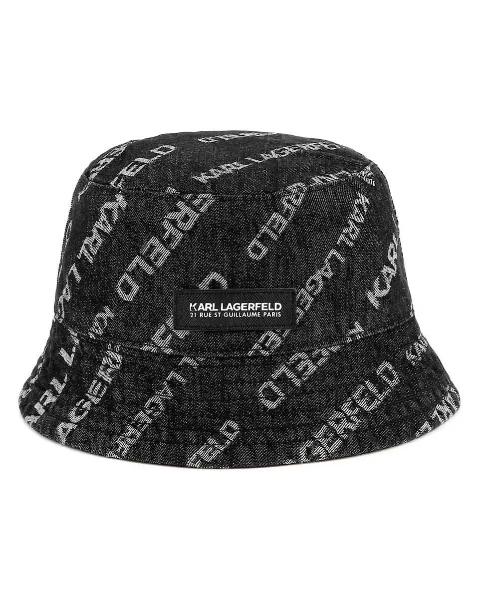 

Мальчишеская рыбацкая шапка с принтом вензеля Karl Lagerfeld Kids, чёрный