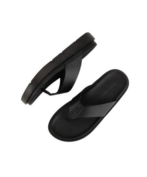 Мужские кожаные сандалии DIFFERSHOE 5CM чёрные — фото 3