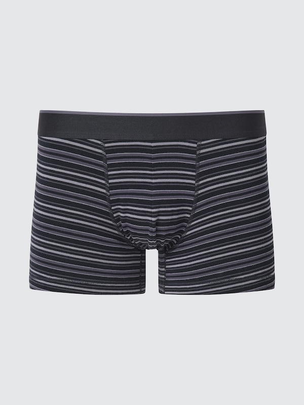 Хлопковые боксеры с низкой посадкой (полоска) Uniqlo, 09 black