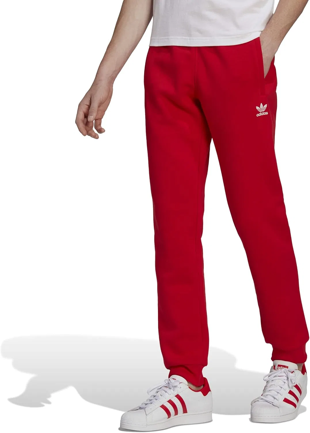 Adidas Originals мужские спортивные брюки Adicolor Essentials Trefoil, ярко-красный