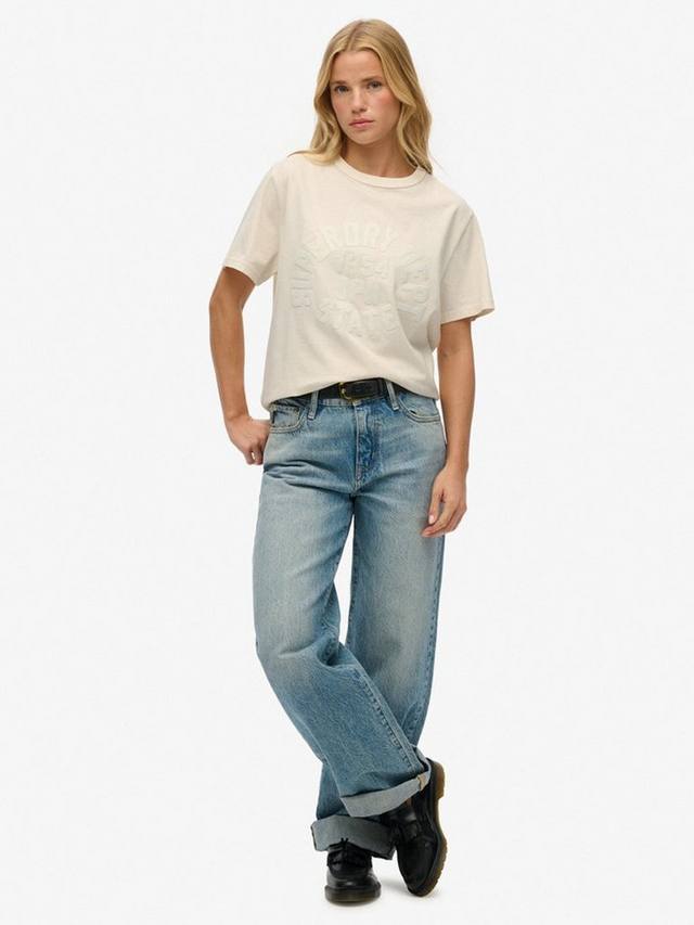 

Атлетическая тонированная оверсайз футболка Superdry, Desert Bone