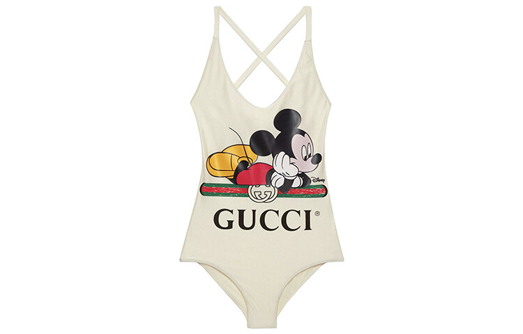 

Женский купальник Gucci X Disney с принтом Микки Маус, белый