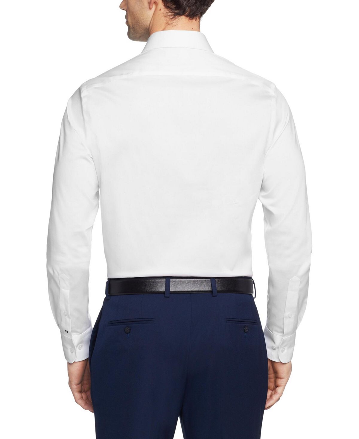 Мужская классическая рубашка из эластичного твила TH Flex Slim Fit без морщин Tommy Hilfiger — фото 2