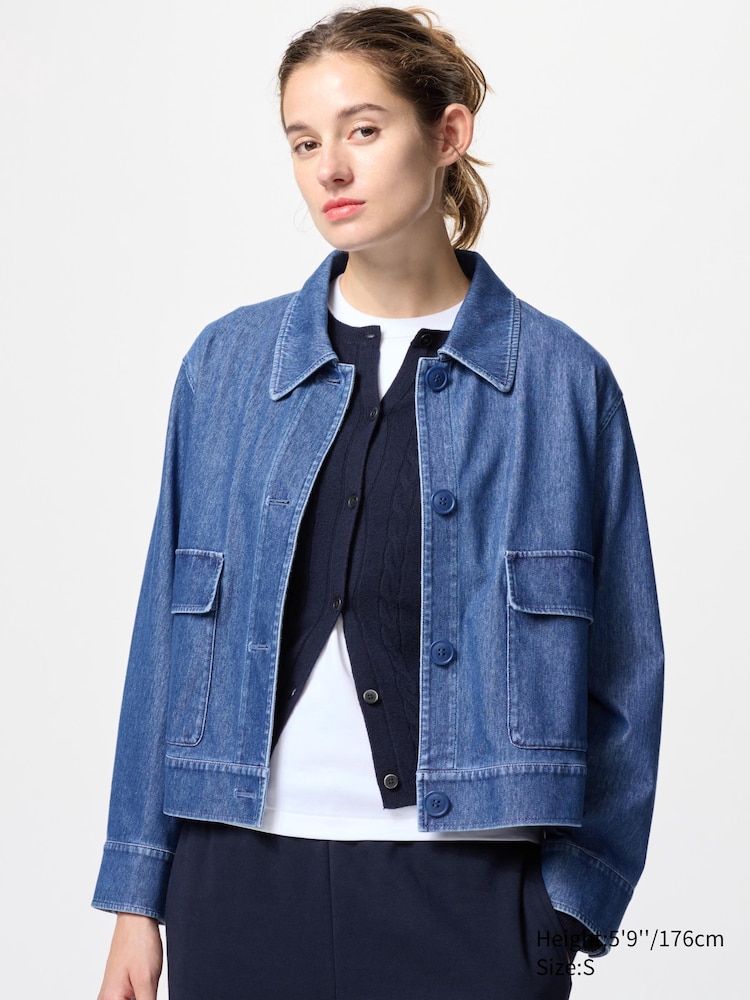 

Куртка свободного покроя из джерси Uniqlo, цвет 64 синий