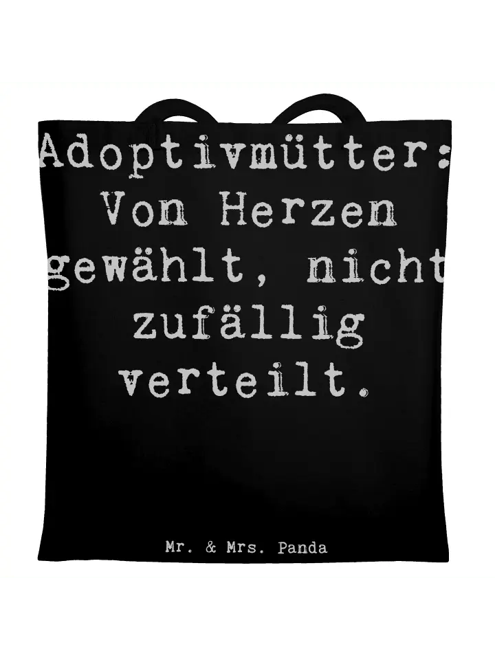 

Сумка для переноски Mr & Mrs Panda Adoptivmütter Von Herzen gewählt, черный