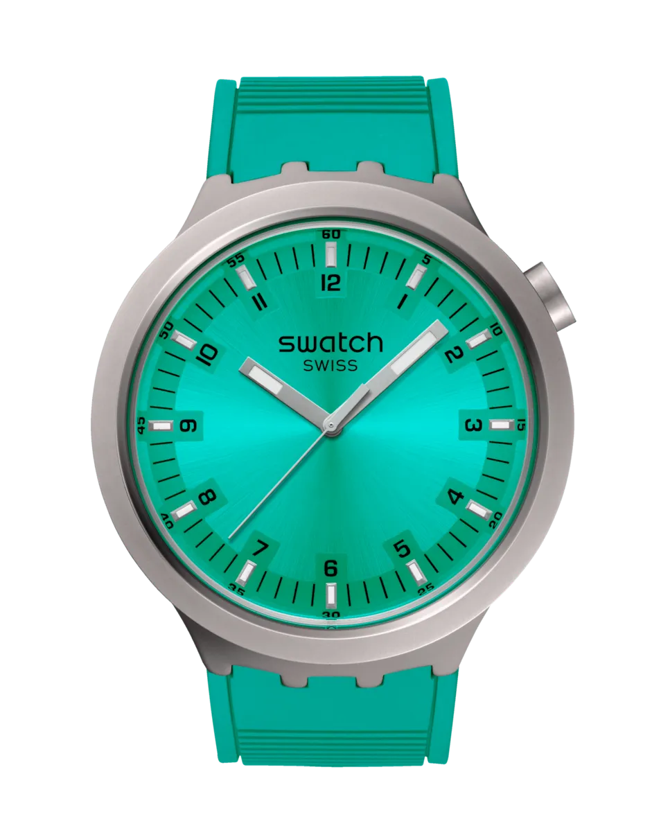 

Часы-унисекс Swatch Aqua Shimmer бирюзового цвета с каучуковым ремешком, зеленый
