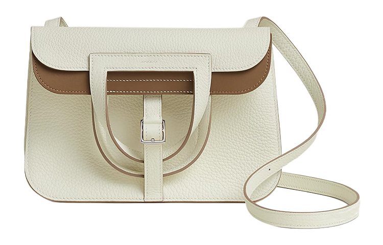 

Сумка Halzan Clemence Bullock Leather Horseshoe Handbag, сумка через плечо, женская сумка через плечо HERMES