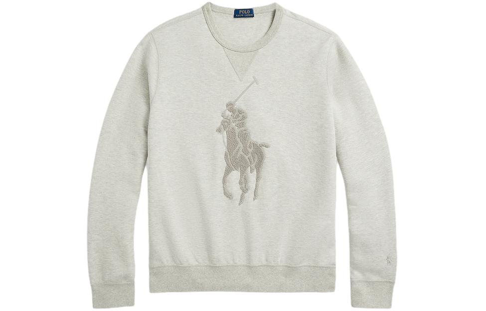Поло пони свитшот из хлопковой смеси Polo Ralph Lauren, серый — фото 3