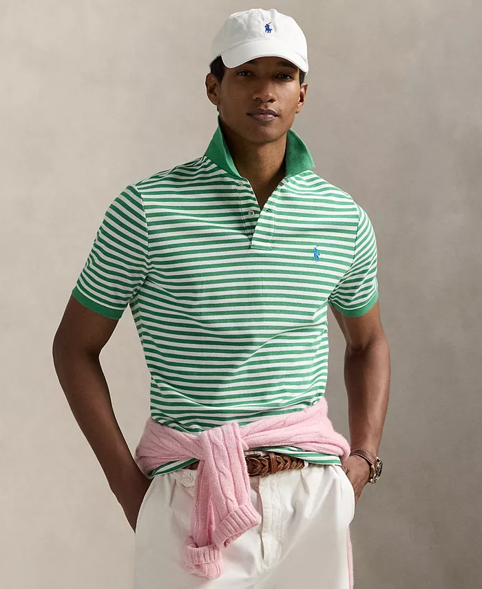 

Мужская классическая полосатая поло из сетчатой ткани Polo Ralph Lauren, мультиколор