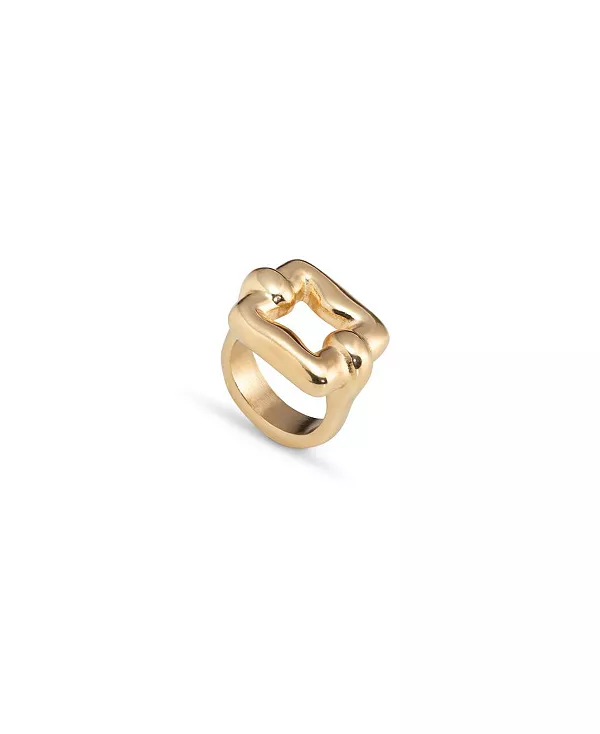 

Кольцо квадратной формы из металлического сплава Unode50, gold