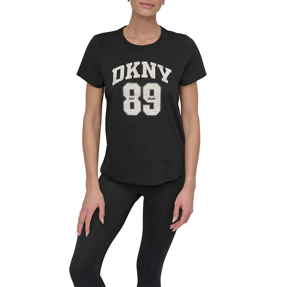 

Футболка с коротким рукавом DKNY Arched 89 Distressed Rhinestone Logo, черный
