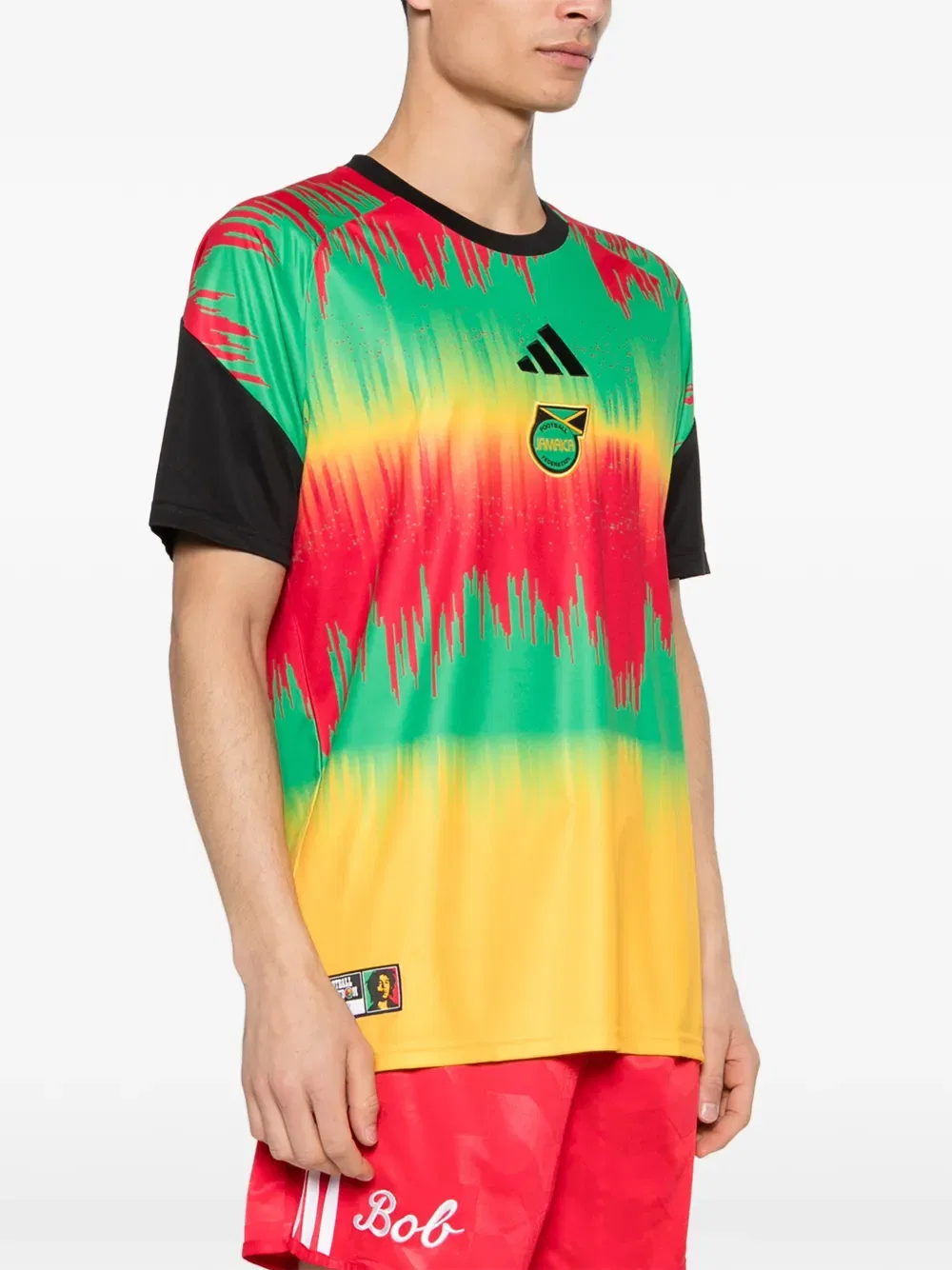 Футболка с коротким рукавом Jamaica x Bob Marley Adidas, красный — фото 3