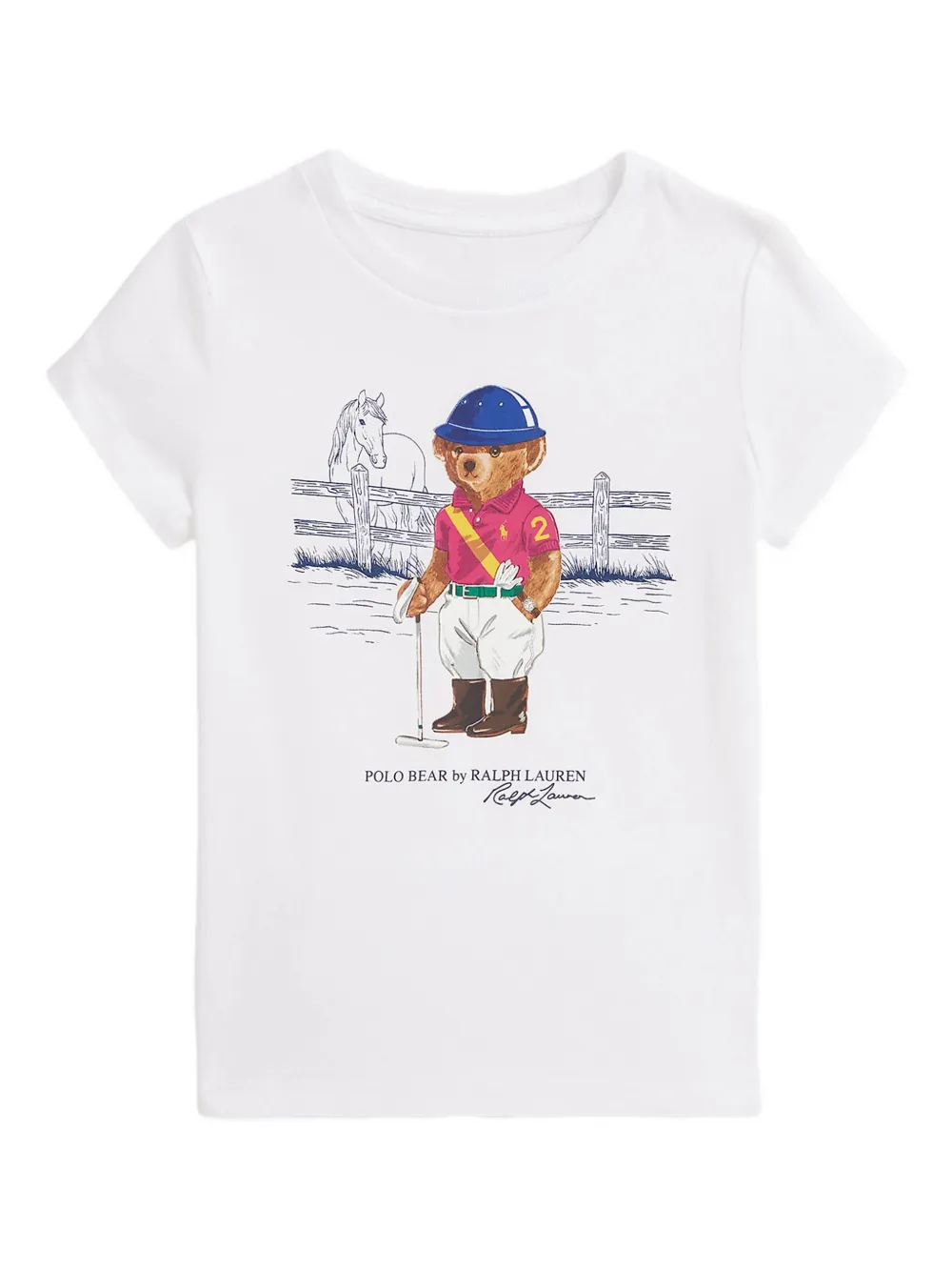 

Футболка с графическим принтом Polo Ralph Lauren Kids, белый