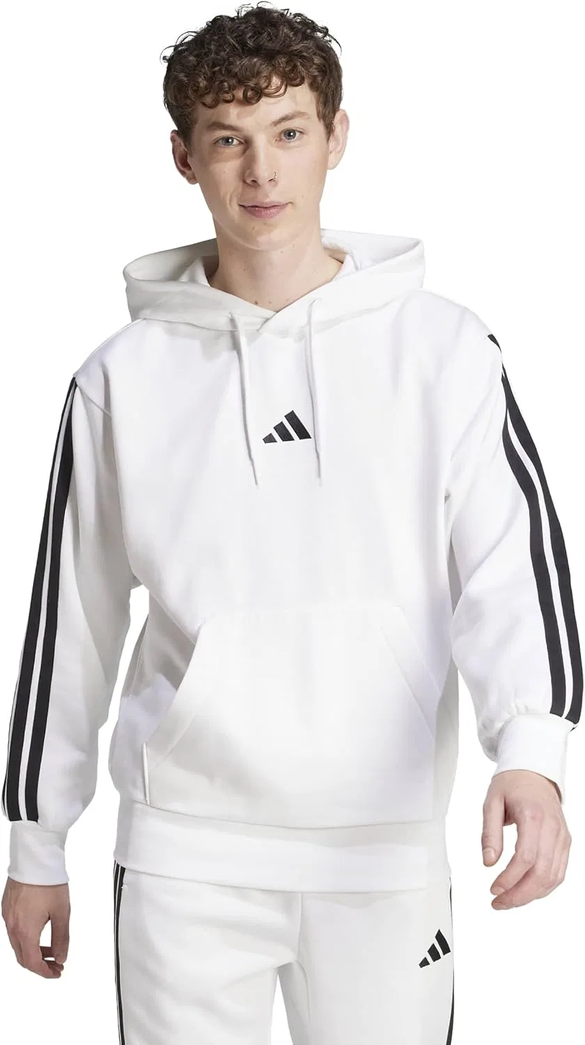 Худи Active с 3 полосками adidas, белый/черный