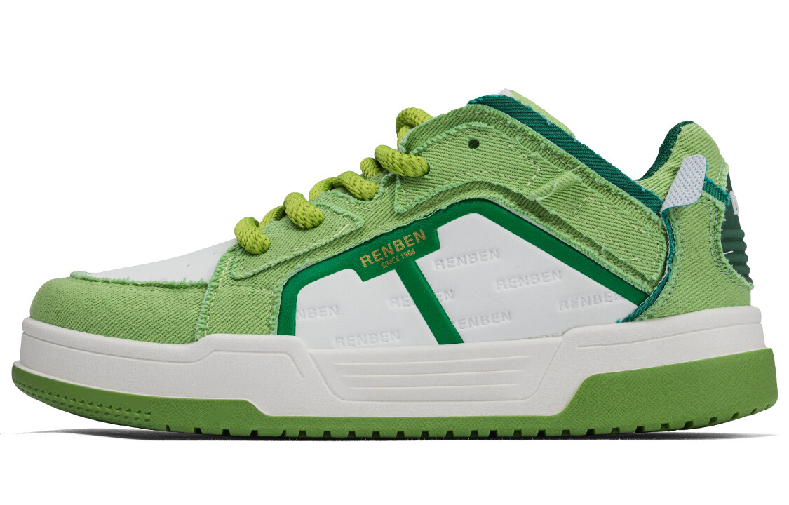 

Кроссовки RENBEN Skateboarding Shoes Men Low-top White/Green, зеленый