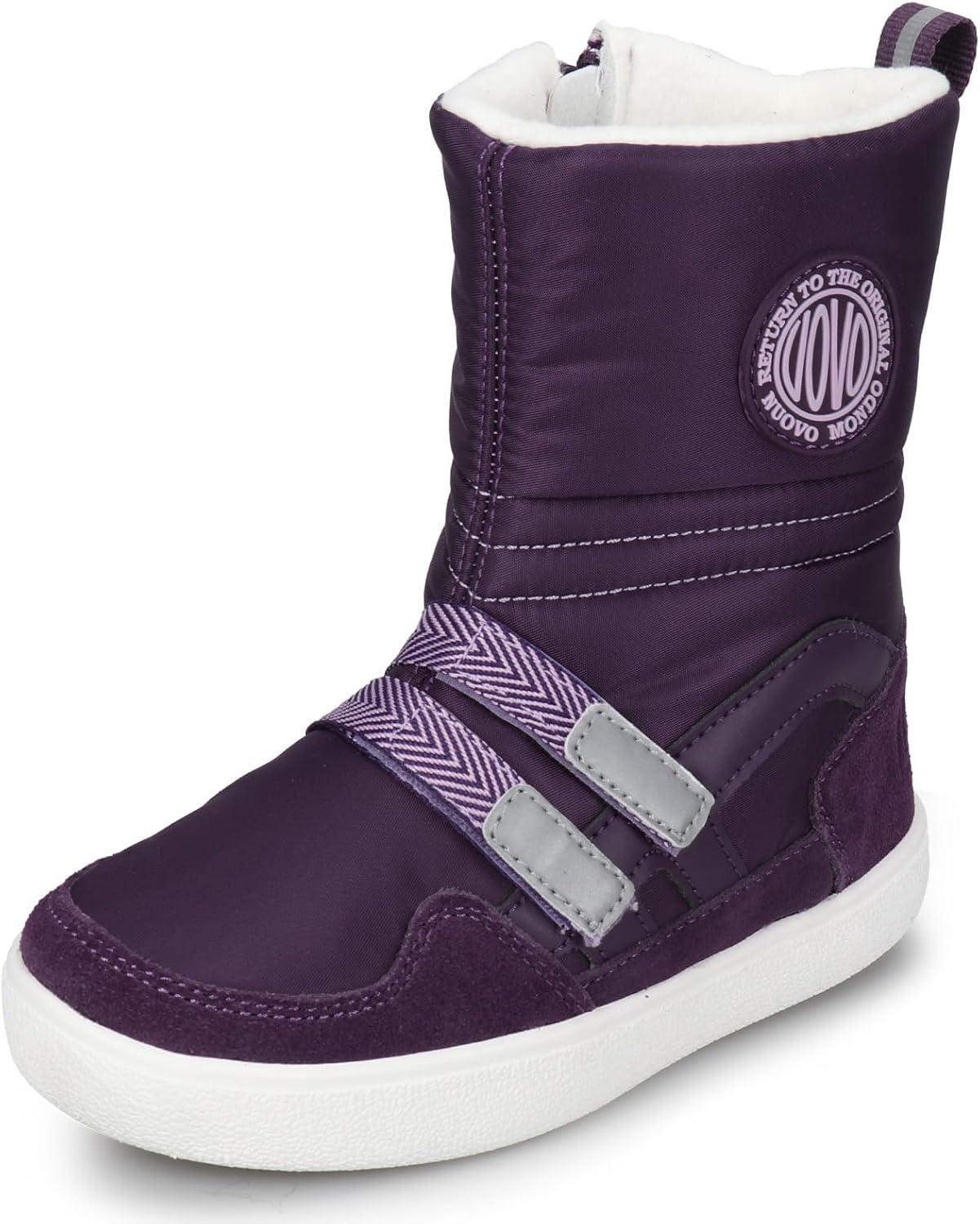 

Детские зимние ботинки UOVO для мальчиков и девочек, утепленные мехом до щиколотки, противоскользящие, водонепроницаемые, для улицы (младшие/старшие дети), фиолетовый