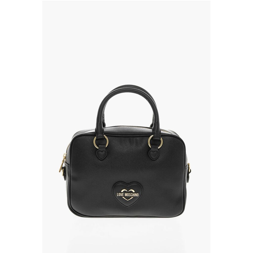 

Сумка LOVE из искусственной кожи Saffiano с металлическим логотипом золотистого цвета Moschino, Black
