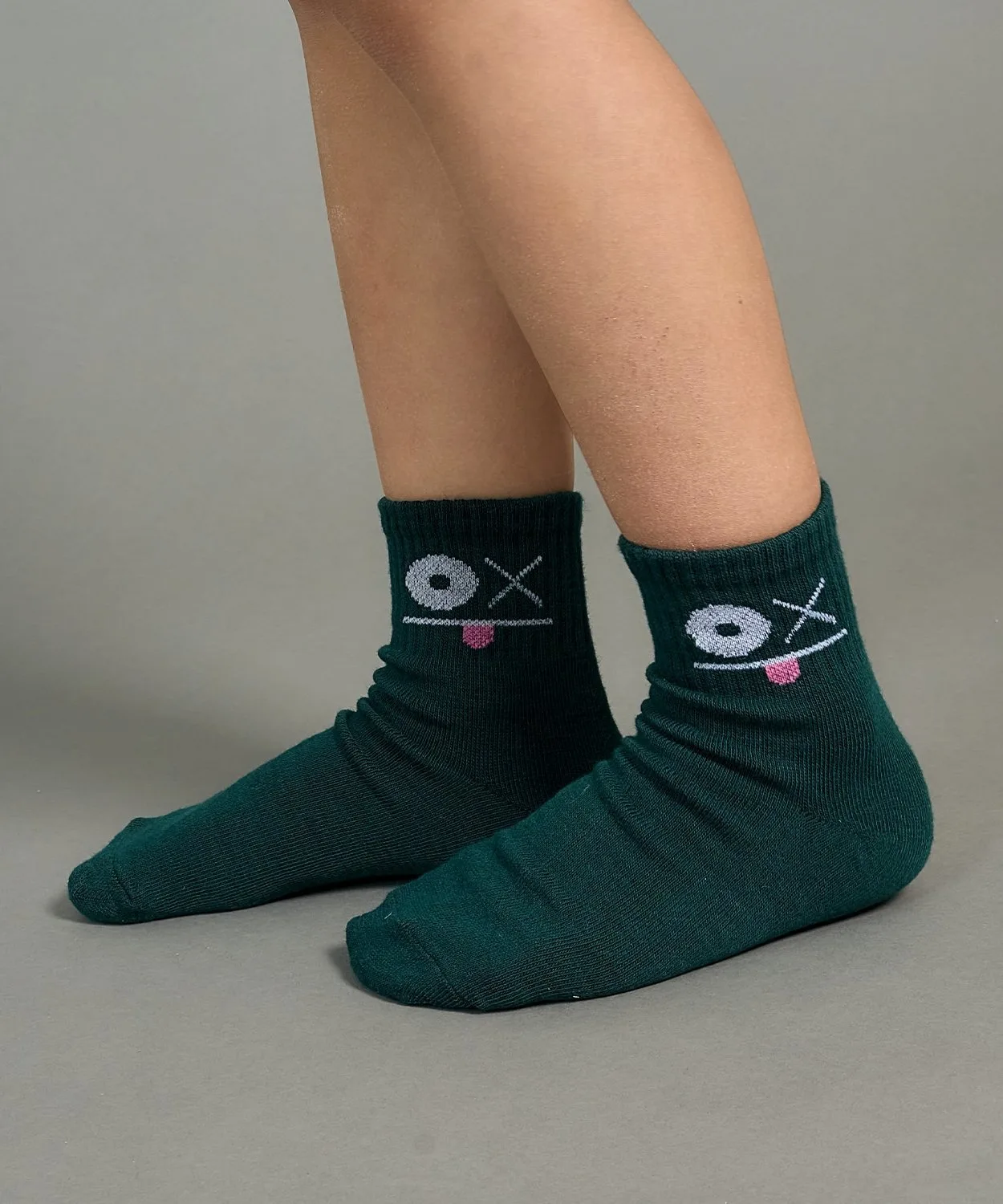 Носки Funny Face Crew B・ROOM, Moss Green