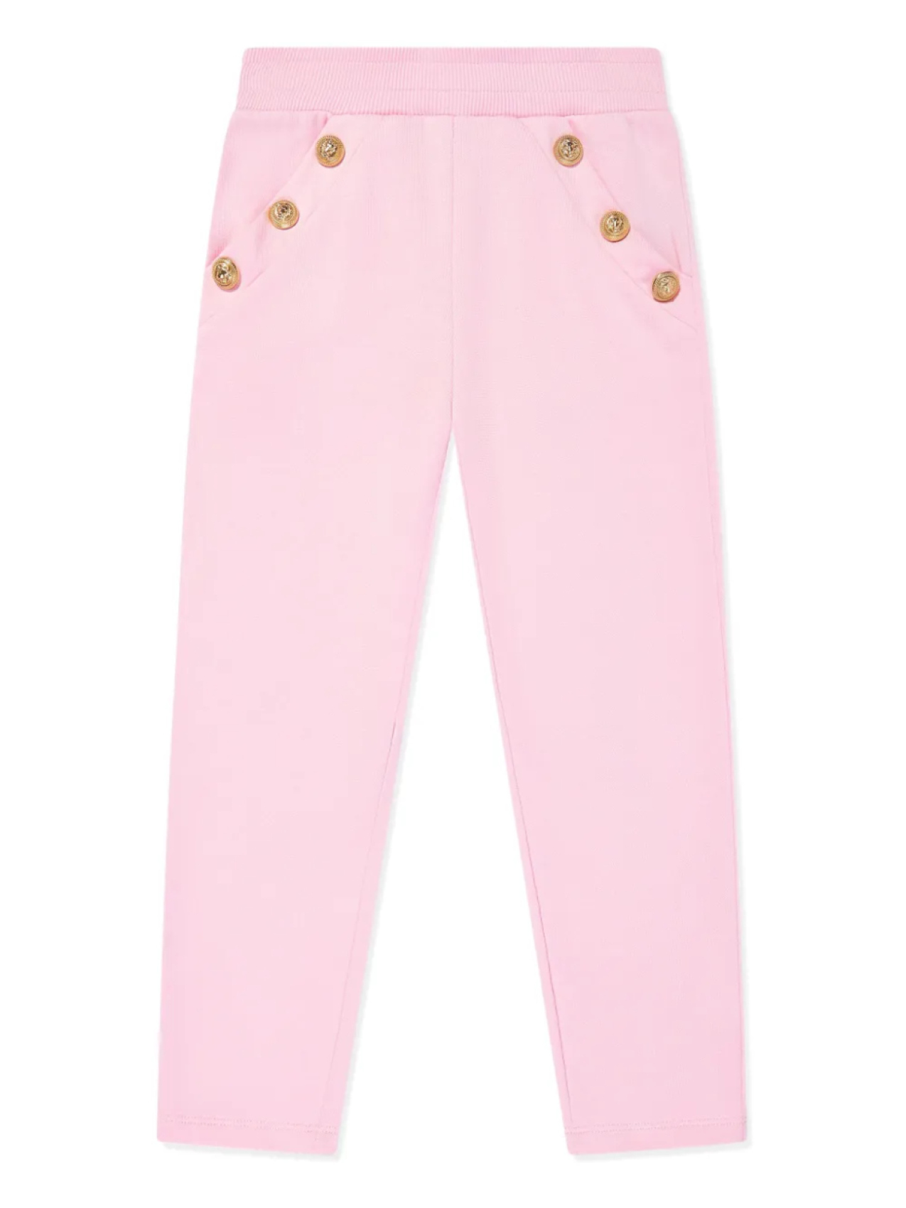 

Детские брюки Balmain Kids из хлопка с отделкой пуговицами, розовый