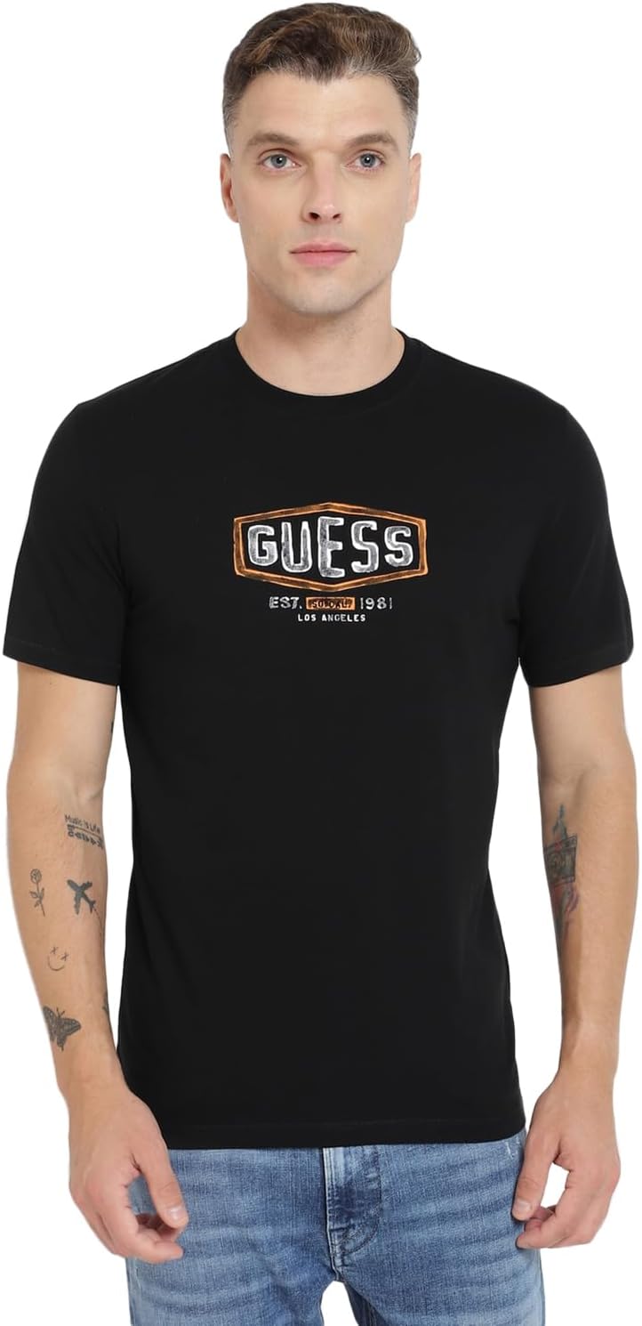 

Футболка Guess SS CN Box Crack Logo для мужчин в стиле стритвеар