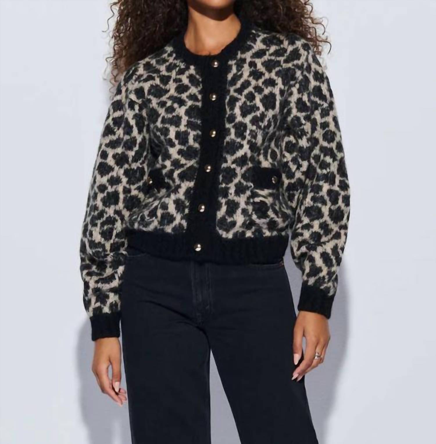

Кардиган Tessa из анималистичного жаккарда Nation LTD, цвет animal jacquard