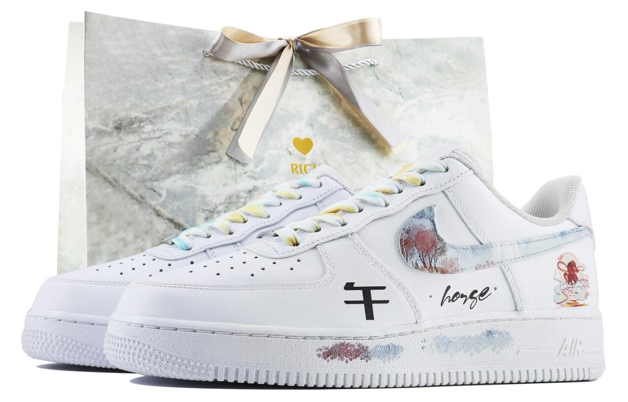 

Кроссовки Nike Air Force 1 Skateboarding Shoes Women's Low-top Red/Blue, белый