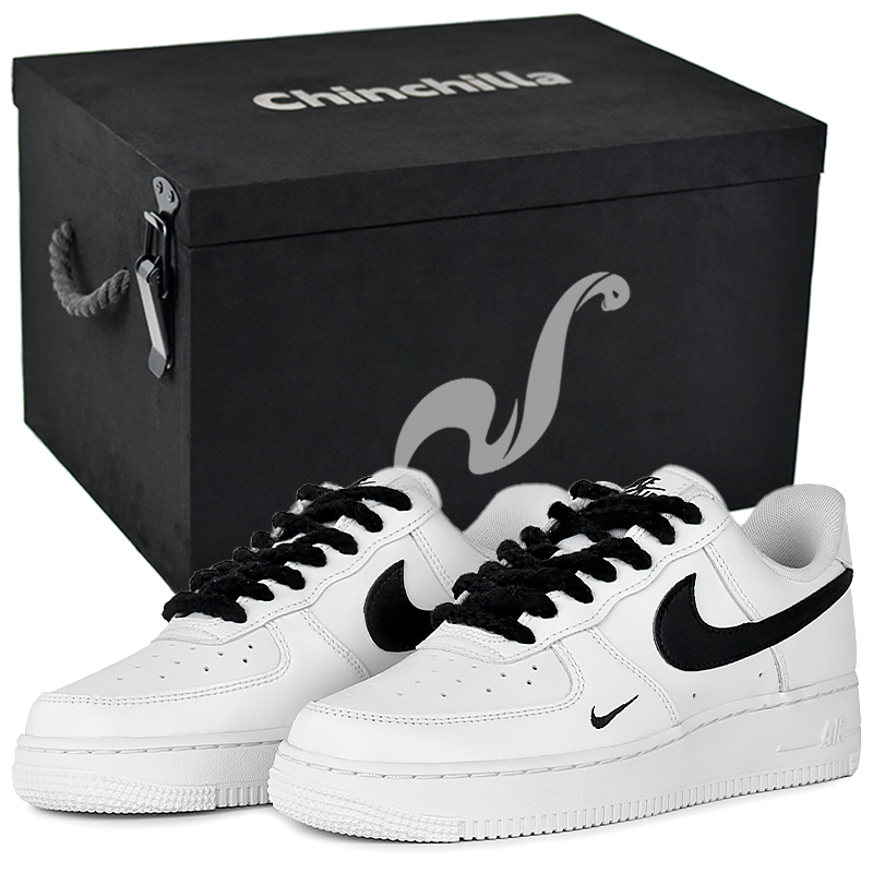 

Кроссовки Nike Air Force 1 износостойкие и легкие низкие для скейтбординга унисекс черно-белые черно-белые в подарочной коробке, цвет Black White-Gift Box 3