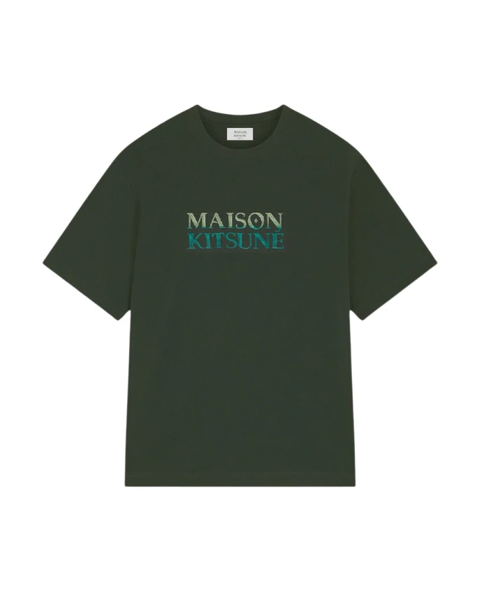 

Хлопковая футболка с логотипом Maison Kitsuné, зеленый