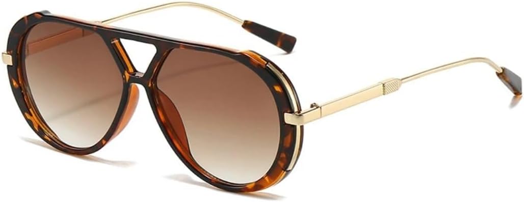 

Солнцезащитные очки с защитой UV400 | Двойная перемычка, градиентные линзы | для женщин и мужчин, для занятий спортом на открытом воздухе и вождения LXLHWN, Leopard Tea Gradient