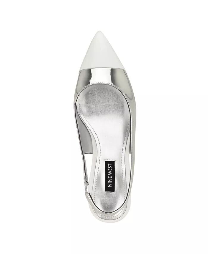 Женские туфли-лодочки Awaie с острым носком и пяткой на пятке Nine West, серебро — фото 4