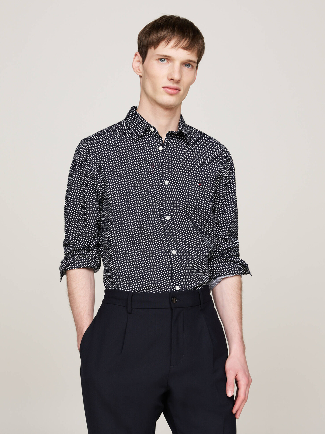 

Рубашка Tommy Hilfiger Slim Fit, черный