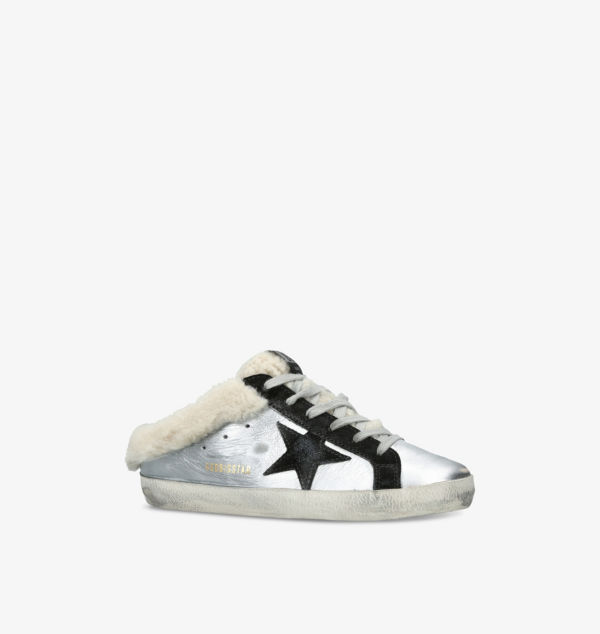 Низкие кожаные кеды Super Star Sabot Golden Goose, серебряный — фото 3