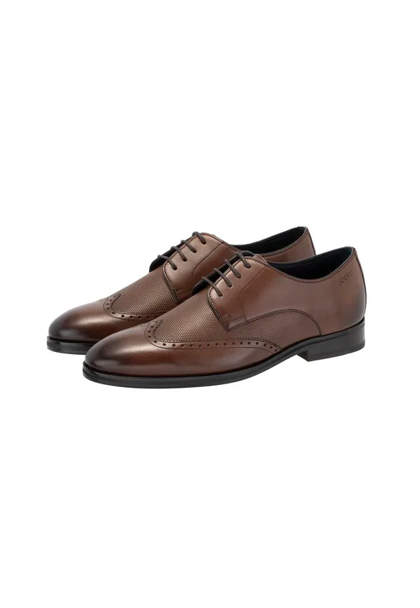 Слипоны piatto clyde с эффектом броги и шнуровкой yb4 Joop!, Darkbrown — фото 2