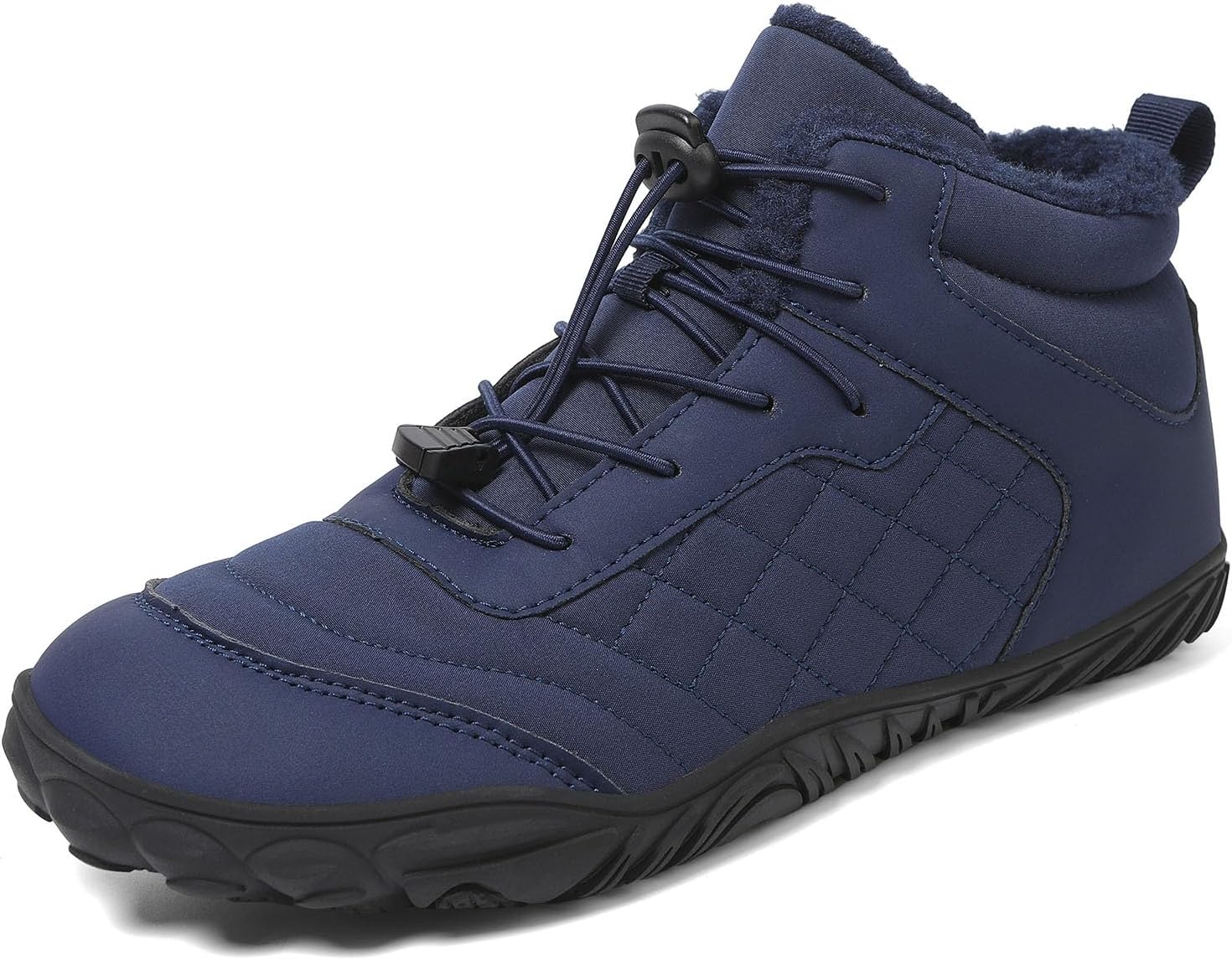 

Мужские и женские зимние сапоги без подошвы RUMPRA, утепленные мехом и водонепроницаемые, минималистичные с широкой передней частью и нулевым перепадом, синий