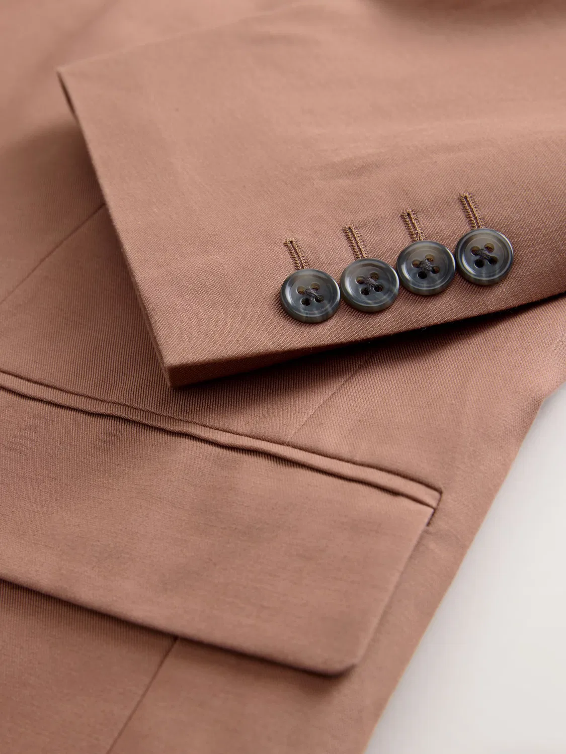 Пиджак Next Comfort fit коричневого цвета — фото 4
