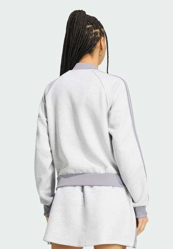 Толстовка с молнией Adidas Originals, светло-серый меланж/грифельный — фото 2