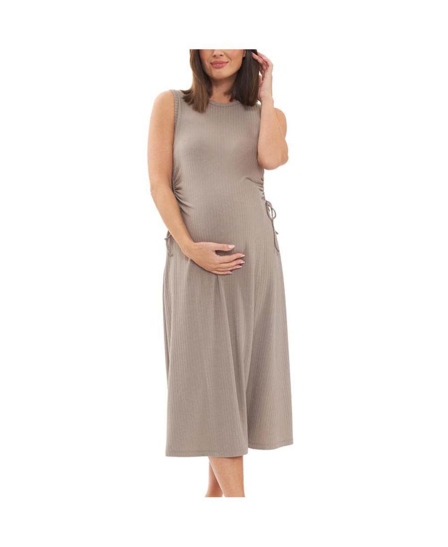 

Платье Carol Rib А-силуэта с вырезами, бежевого цвета Ripe Maternity, Taupe