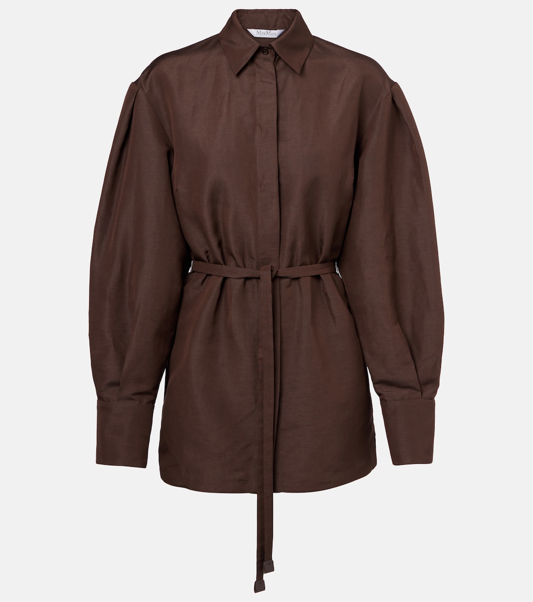 

Рубашка Affari из льна и шелка с поясом Max Mara, Caffe