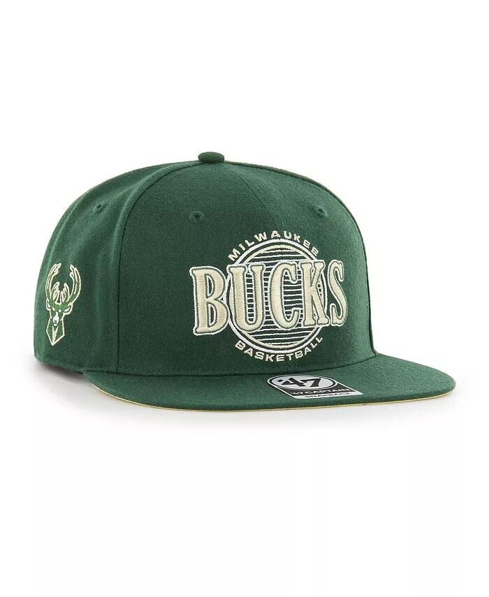

Мужская кепка Hunter Green Milwaukee Bucks High Post Captain Snapback '47 Brand, зеленый