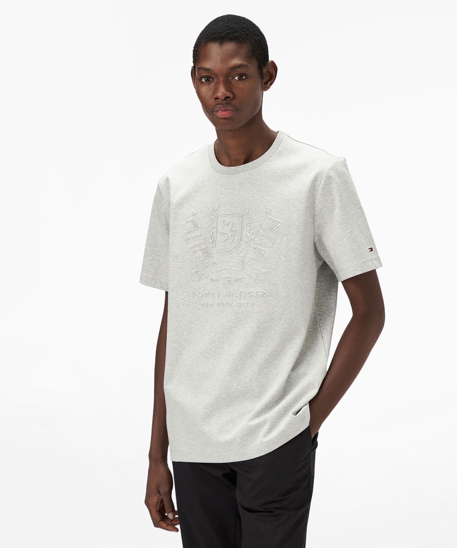 Футболка с рельефным изображением иконки TOMMY HILFIGER, Gray P01