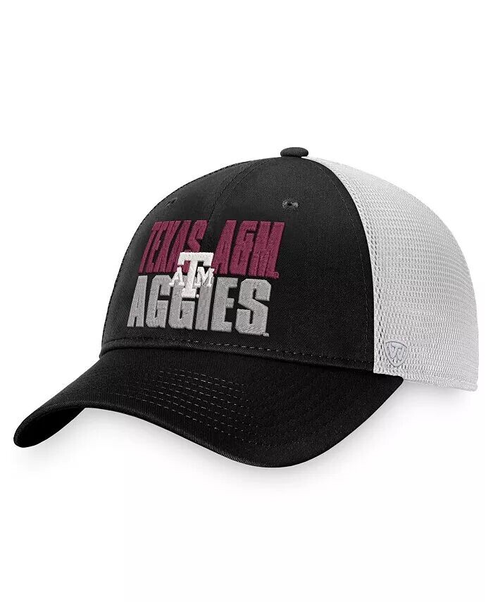 

Мужская черно-белая кепка Texas A&M Aggies Stockpile Trucker Snapback Top Of The World