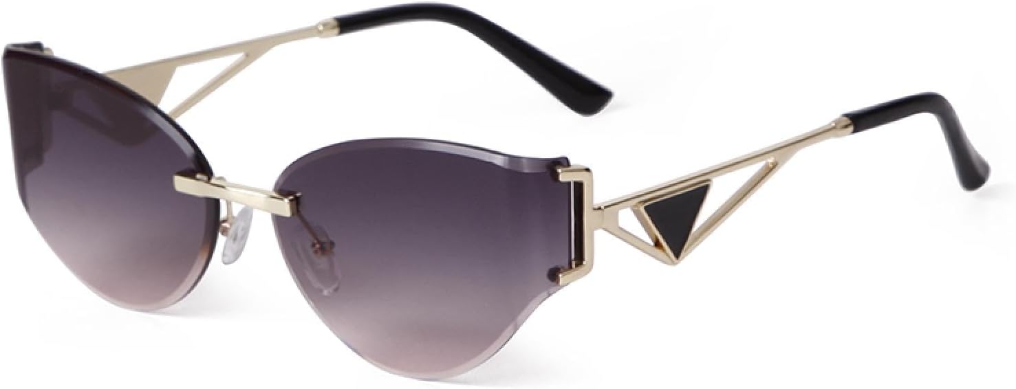 

Модные солнцезащитные очки «кошачий глаз» без оправы для женщин, защита от УФ-излучения UV400, градиентные линзы, зеркальные линзы, защита от царапин WNCKSQ, C5 Grey Blue