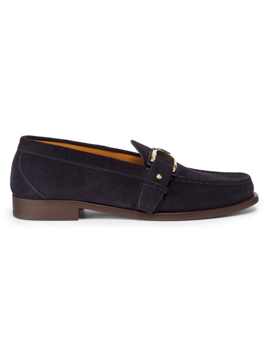 

Замшевые лоферы Perrin Ralph Lauren Purple Label, темно-синий