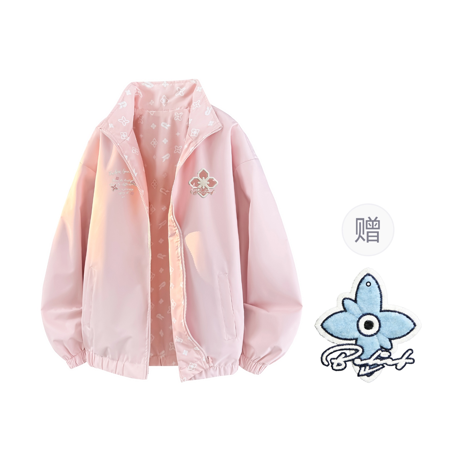 

КККуртка Unisex Stand Collar Thickened Soft Shell WARRIOR, 粉色【双面穿赠香片挂件】