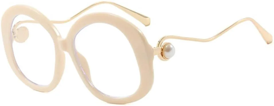 

Модные ретро круглые женские очки в оправе с жемчужными вставками, солнцезащитные очки в стиле ретро для женщин, защита от ультрафиолета UV400 TKKTLLT, C5