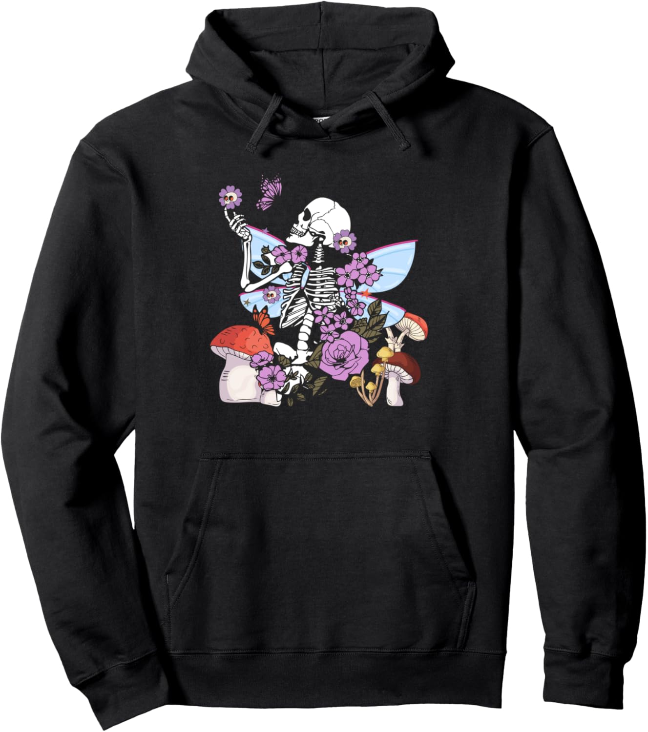 

Худи с принтом «Скелет и гриб» Aesthetic Fairycore Gift Idea, черный